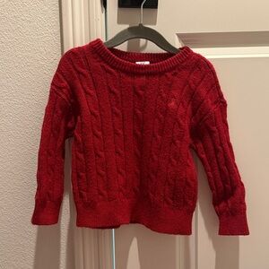 GAP Red Cable Knit Crew Neck Sweater